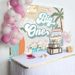 Lofaris The Big One Sea Surfing Summer 1st Birthday Backdrop