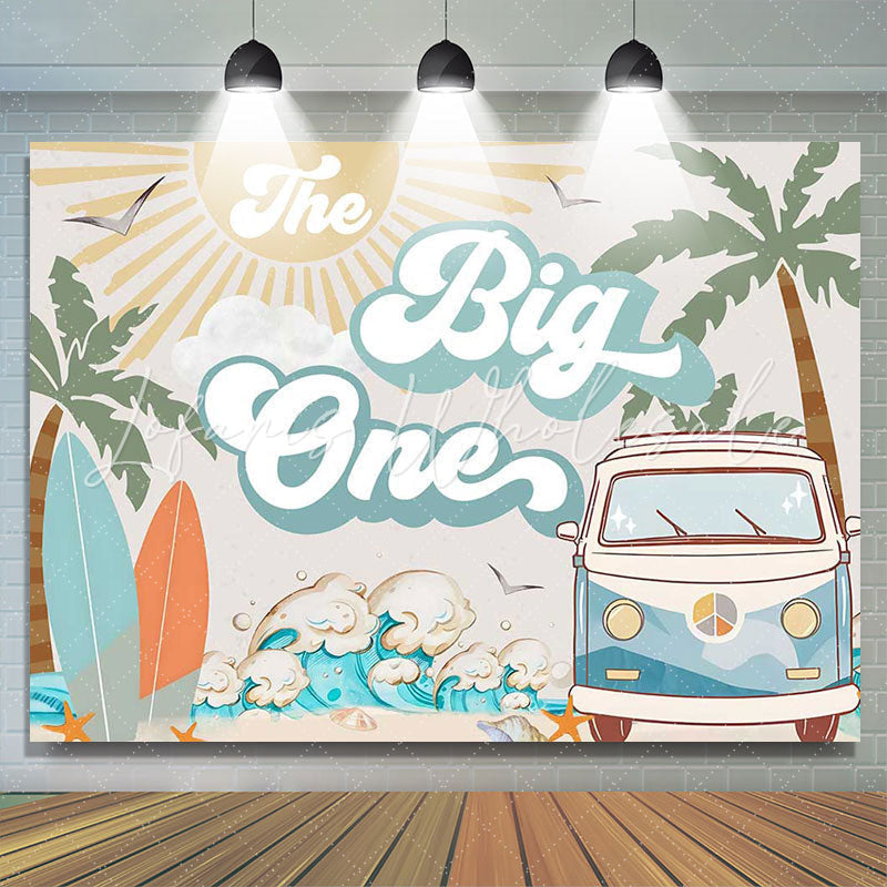 Lofaris The Big One Sea Surfing Summer 1st Birthday Backdrop