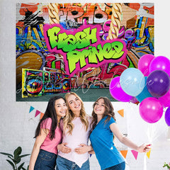 Lofaris The Fresh Prince Colorful Brick Baby Shower Backdrop