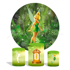 Tinker Bell Theme Birthday Party Round Backdrop Cover