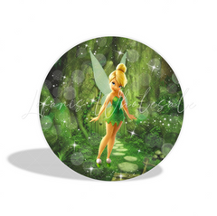 Tinker Bell Theme Birthday Party Round Backdrop Cover