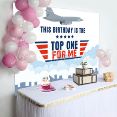 Lofaris Top One For Me Plane 1st Birthday Backdrop Boy