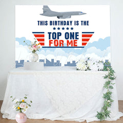 Lofaris Top One For Me Plane 1st Birthday Backdrop Boy