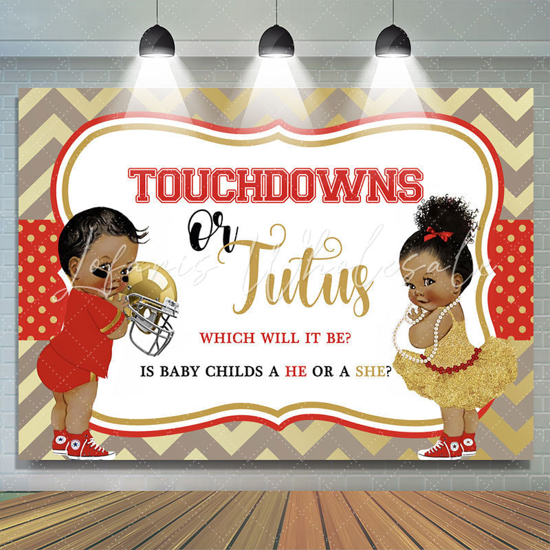 Lofaris Touchdowns Or Jutus Gender Reveal Baby Shower Backdrop