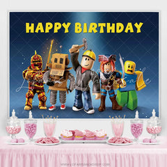 Lofaris Toy And Robot Of Labors Happy Birthday Backdrop For Kids