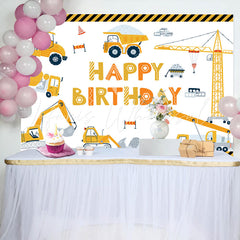 Lofaris Toy Construction Truck Birthday Backdrop For Boy