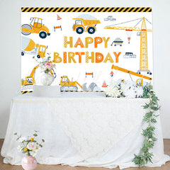 Lofaris Toy Construction Truck Birthday Backdrop For Boy