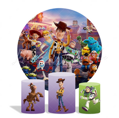 Toy Story Theme Birthday Party Round Backdrop Cover Plinth Cover