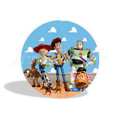 Toy Story Theme Birthday Party Round Backdrop Cover Plinth Cylinder Pedestal Cover