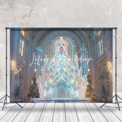 Lofaris Trees Luxury Ice Palace Christmas Backdrop For Photo