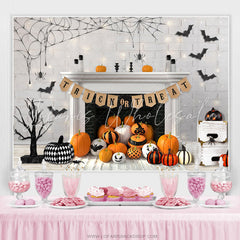 Lofaris Trick Or Treat Halloween Pumpkin Theme Baby Shower Backdrop