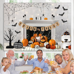 Lofaris Trick Or Treat Halloween Pumpkin Theme Baby Shower Backdrop