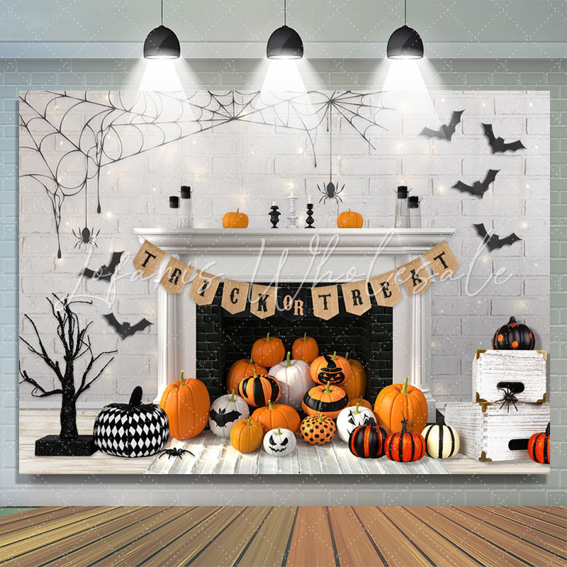 Lofaris Trick Or Treat Halloween Pumpkin Theme Baby Shower Backdrop