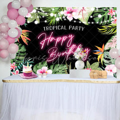 Lofaris Tropical Party Monstera Floral Birthday Backdrop