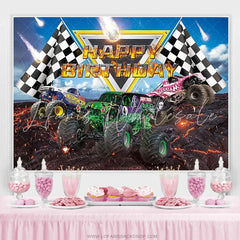 Lofaris Truck Themed Car Boy Happy Birthday Party Backdrop