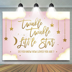 Lofaris Twinkle Glitter Stars With Cloud Baby Shower Backdrop