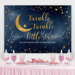 Lofaris Twinkle Little Star Blue Baby Shower Backrop