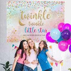 Lofaris Twinkle Little Star Bokeh Baby Shower Backrop