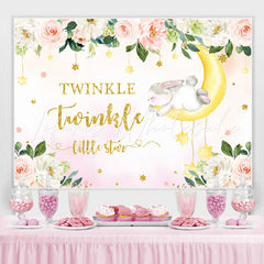 Lofaris Twinkle Little Star Floral Baby shower Backdrop