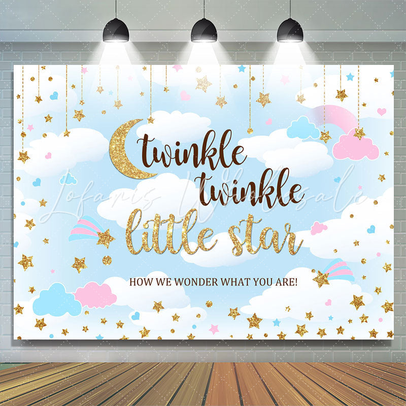 Lofaris Twinkle Little Star Glitter Baby Shower Backrop