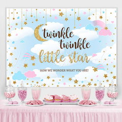 Lofaris Twinkle Little Star Glitter Baby Shower Backrop