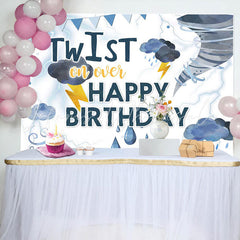 Lofaris Twist On Over Blue Thunderstorm Birthday Backdrop