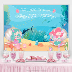 Lofaris Two Little Princesses Undersea Mermaid Birthday Backdrop