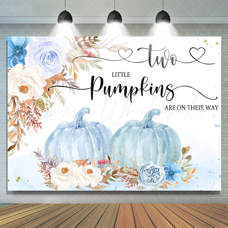 Lofaris Two Pumpkins Are On Their Way Twins Baby Shower Backdrop