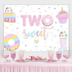 Lofaris Two sweet rainbow desserts Happy birthday Backdrop