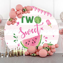 Lofaris Two Sweet Watermelon Round 2nd Birthday Backdrop