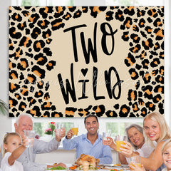 Lofaris Two Wild Leopard Grain Happy 2Nd Birthday Backdrop