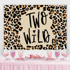 Lofaris Two Wild Leopard Grain Happy 2Nd Birthday Backdrop