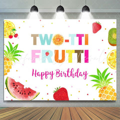 Lofaris Twotti Frutti Watercolor Fruits Girls Birthday Backdrop