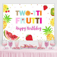 Lofaris Twotti Frutti Watercolor Fruits Girls Birthday Backdrop