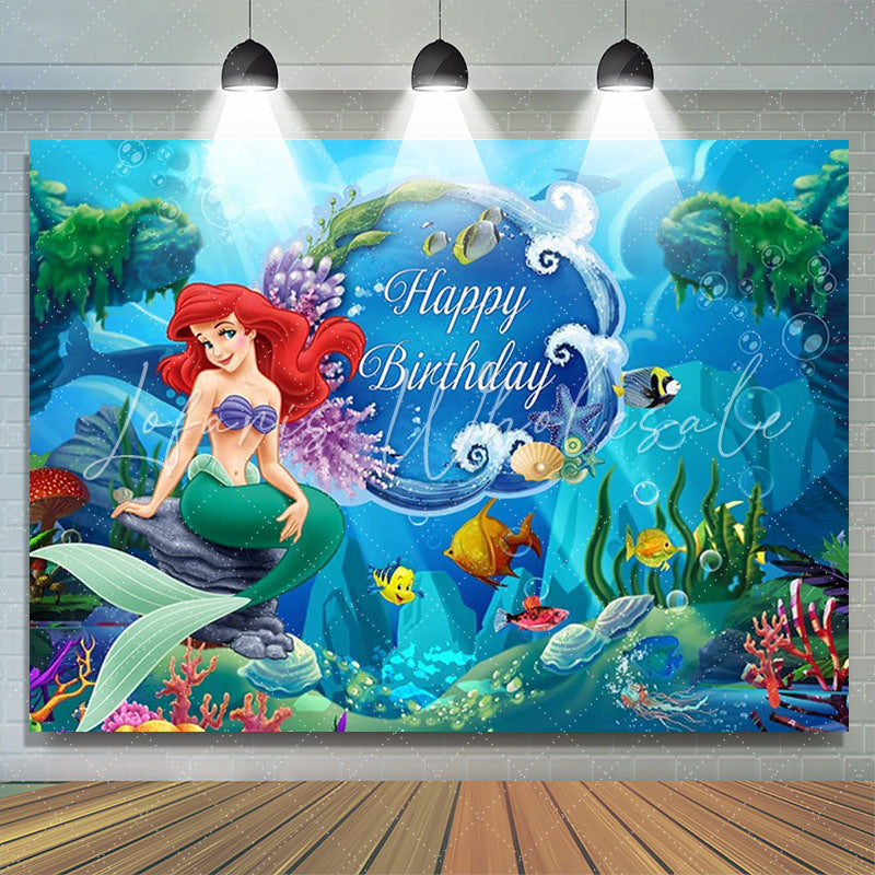 Lofaris Under The Sea Little Mermaid Cartoon Girls Backdrop