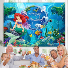 Lofaris Under The Sea Little Mermaid Cartoon Girls Backdrop