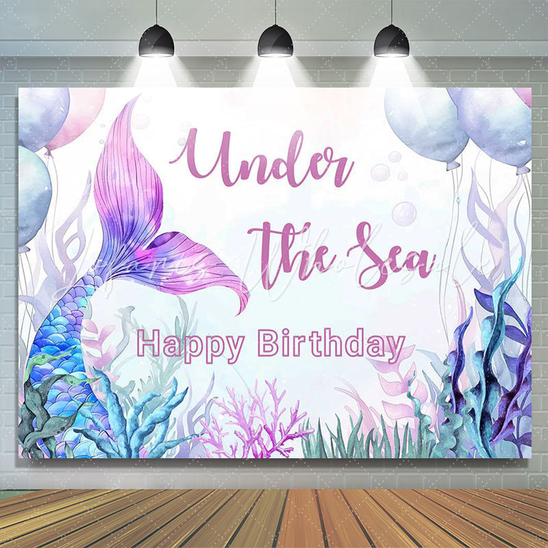 Lofaris Under The Sea Mermaid Girls Backdrop for Birthday