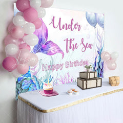 Lofaris Under The Sea Mermaid Girls Backdrop for Birthday