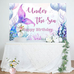 Lofaris Under The Sea Mermaid Girls Backdrop for Birthday