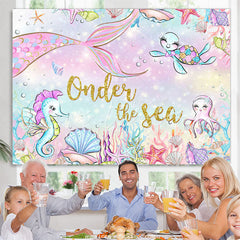 Lofaris Under The Sea Mermaid Happy Birthday Backdrop For Girls