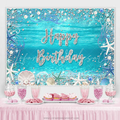 Lofaris Under The Sea Pearl Shell Happy Birthday Backdrop