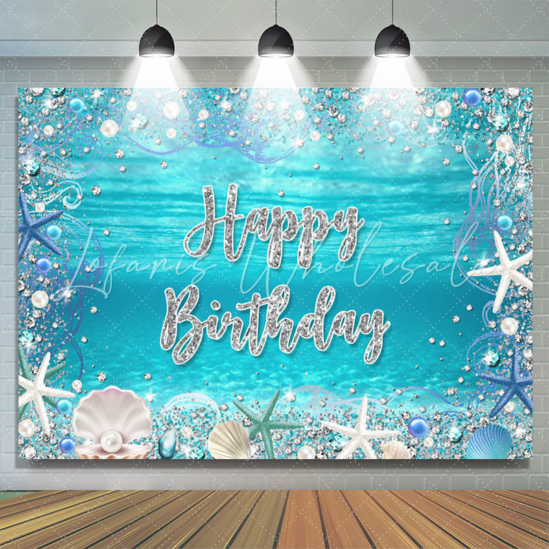 Lofaris Under The Sea Pearl Shell Happy Birthday Backdrop