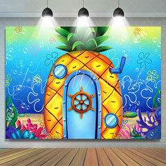 Lofaris Under The Sea Pineapple House Happy Birthday Backdrop