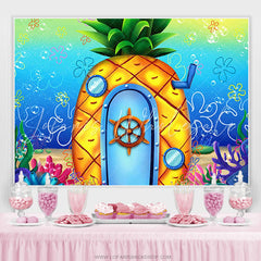 Lofaris Under The Sea Pineapple House Happy Birthday Backdrop