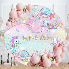 Lofaris Undersea Mermaid Coral Birthday Backdrop For Girls