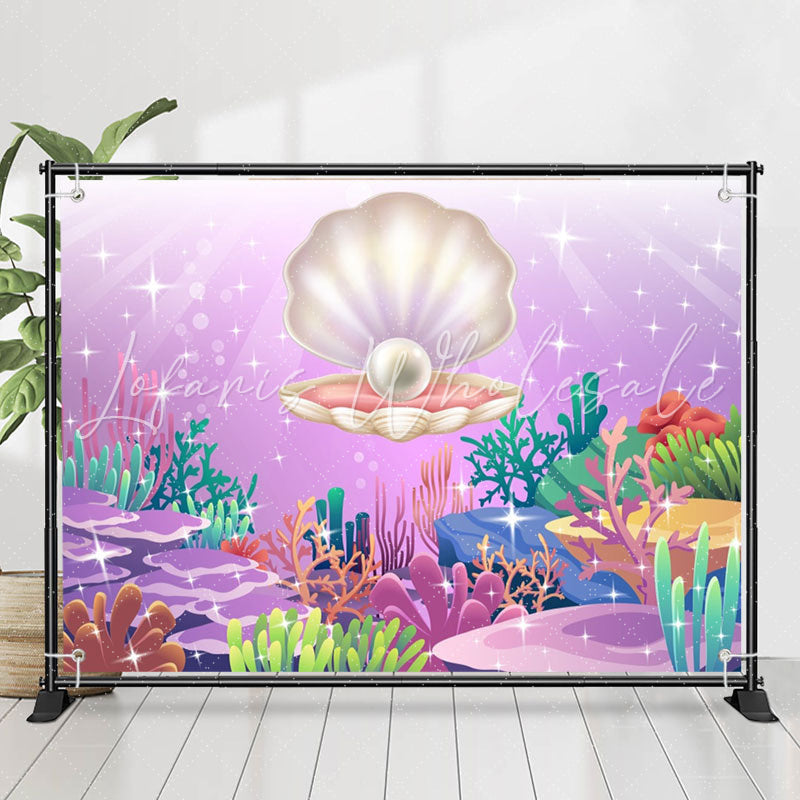 Lofaris Undersea Pearl Shell Coralline Birthday Backdrop