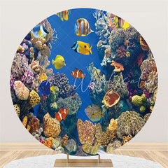 Lofaris Underwater World Of Clownfish And Corals Circle Backdrop