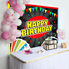 Lofaris Uno Card Games Starts Blackboard Birthday Backdrop