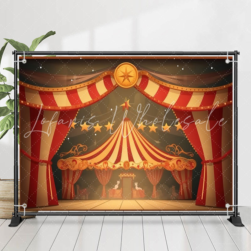 Lofaris Vintage Style Circus Tent Happy Birthday Backdrop