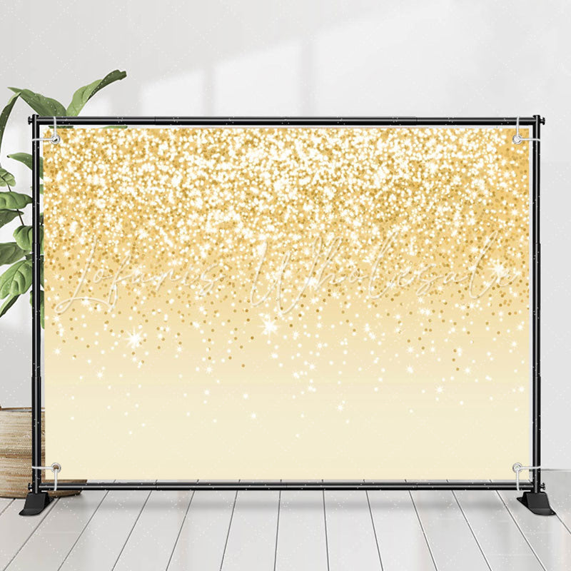 Lofaris Voguish Golden Glitter Glisten Birthday Backdrop